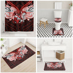 Custom St. George Illawarra Dragons Bathroom Set Dragon Warrior Polynesia Islander Rugby Mascot