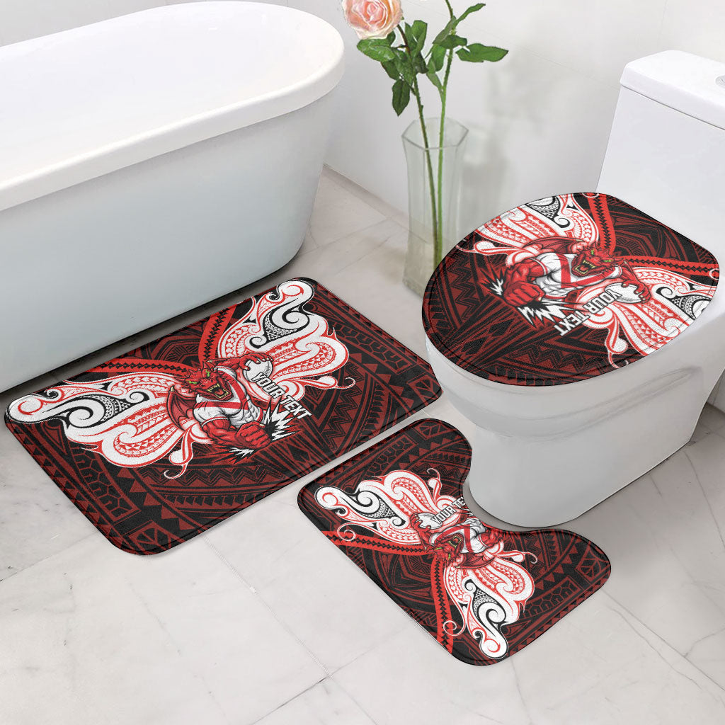 Custom St. George Illawarra Dragons Bathroom Set Dragon Warrior Polynesia Islander Rugby Mascot