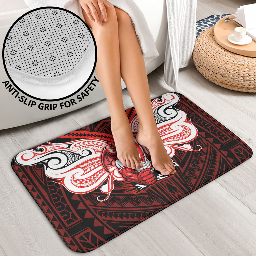 Custom St. George Illawarra Dragons Bathroom Set Dragon Warrior Polynesia Islander Rugby Mascot