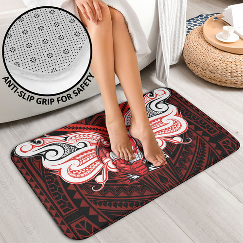 Custom St. George Illawarra Dragons Bathroom Set Dragon Warrior Polynesia Islander Rugby Mascot