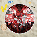 Custom St. George Illawarra Dragons Beach Blanket Dragon Warrior Polynesia Islander Rugby Mascot