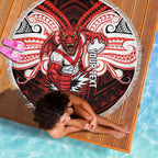 Custom St. George Illawarra Dragons Beach Blanket Dragon Warrior Polynesia Islander Rugby Mascot