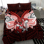 Custom St. George Illawarra Dragons Bedding Set Dragon Warrior Polynesia Islander Rugby Mascot