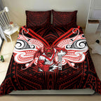 Custom St. George Illawarra Dragons Bedding Set Dragon Warrior Polynesia Islander Rugby Mascot