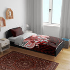 Custom St. George Illawarra Dragons Bedding Set Dragon Warrior Polynesia Islander Rugby Mascot