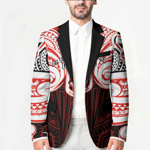 Custom St. George Illawarra Dragons Blazer Dragon Warrior Polynesia Islander Rugby Mascot