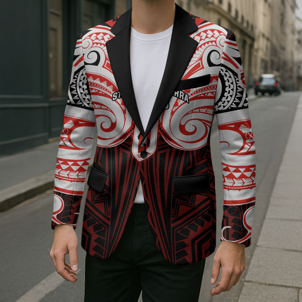 Custom St. George Illawarra Dragons Blazer Dragon Warrior Polynesia Islander Rugby Mascot