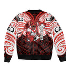 Custom St. George Illawarra Dragons Bomber Jacket Dragon Warrior Polynesia Islander Rugby Mascot