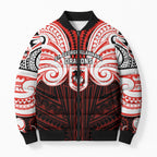 Custom St. George Illawarra Dragons Bomber Puffer Jacket Dragon Warrior Polynesia Islander Rugby Mascot