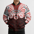 Custom St. George Illawarra Dragons Bomber Puffer Jacket Dragon Warrior Polynesia Islander Rugby Mascot