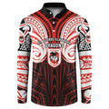 Custom St. George Illawarra Dragons Button Sweatshirt Dragon Warrior Polynesia Islander Rugby Mascot