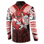 Custom St. George Illawarra Dragons Button Sweatshirt Dragon Warrior Polynesia Islander Rugby Mascot