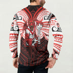 Custom St. George Illawarra Dragons Button Sweatshirt Dragon Warrior Polynesia Islander Rugby Mascot