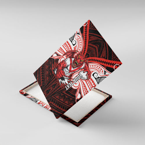 Custom St. George Illawarra Dragons Canvas Wall Art Dragon Warrior Polynesia Islander Rugby Mascot