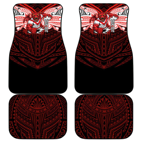Custom St. George Illawarra Dragons Car Mats Dragon Warrior Polynesia Islander Rugby Mascot