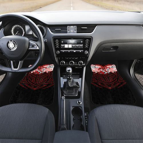 Custom St. George Illawarra Dragons Car Mats Dragon Warrior Polynesia Islander Rugby Mascot
