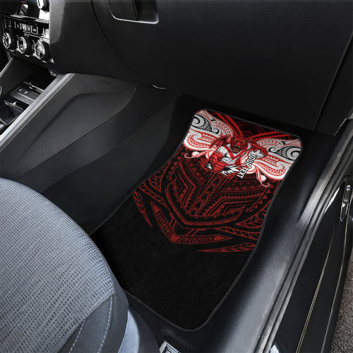 Custom St. George Illawarra Dragons Car Mats Dragon Warrior Polynesia Islander Rugby Mascot