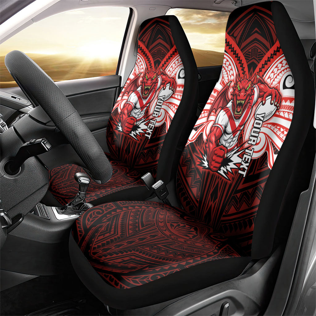 Custom St. George Illawarra Dragons Car Seat Cover Dragon Warrior Polynesia Islander Rugby Mascot