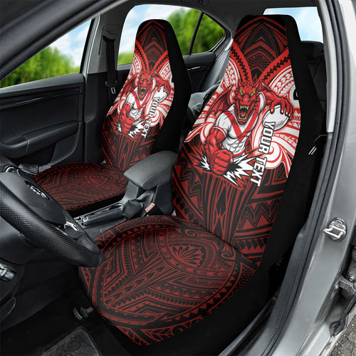 Custom St. George Illawarra Dragons Car Seat Cover Dragon Warrior Polynesia Islander Rugby Mascot