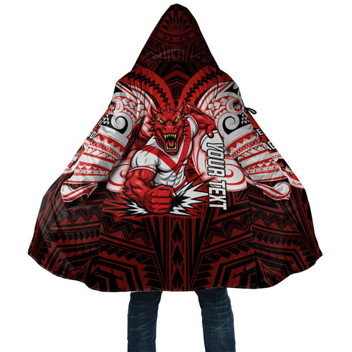 Custom St. George Illawarra Dragons Cloak Dragon Warrior Polynesia Islander Rugby Mascot
