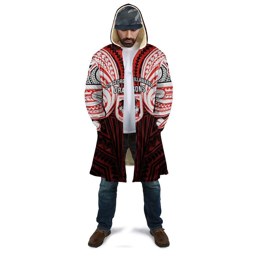 Custom St. George Illawarra Dragons Cloak Dragon Warrior Polynesia Islander Rugby Mascot
