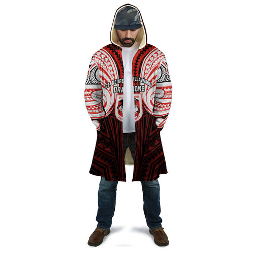 Custom St. George Illawarra Dragons Cloak Dragon Warrior Polynesia Islander Rugby Mascot