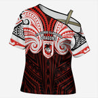 Custom St. George Illawarra Dragons Cross Shoulder Shirt Dragon Warrior Polynesia Islander Rugby Mascot