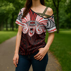 Custom St. George Illawarra Dragons Cross Shoulder Shirt Dragon Warrior Polynesia Islander Rugby Mascot