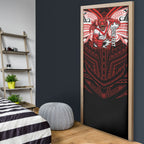 Custom St. George Illawarra Dragons Door Cover Dragon Warrior Polynesia Islander Rugby Mascot