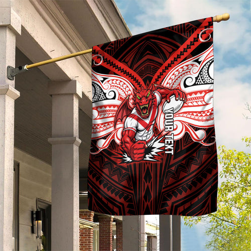 Custom St. George Illawarra Dragons Garden Flag Dragon Warrior Polynesia Islander Rugby Mascot