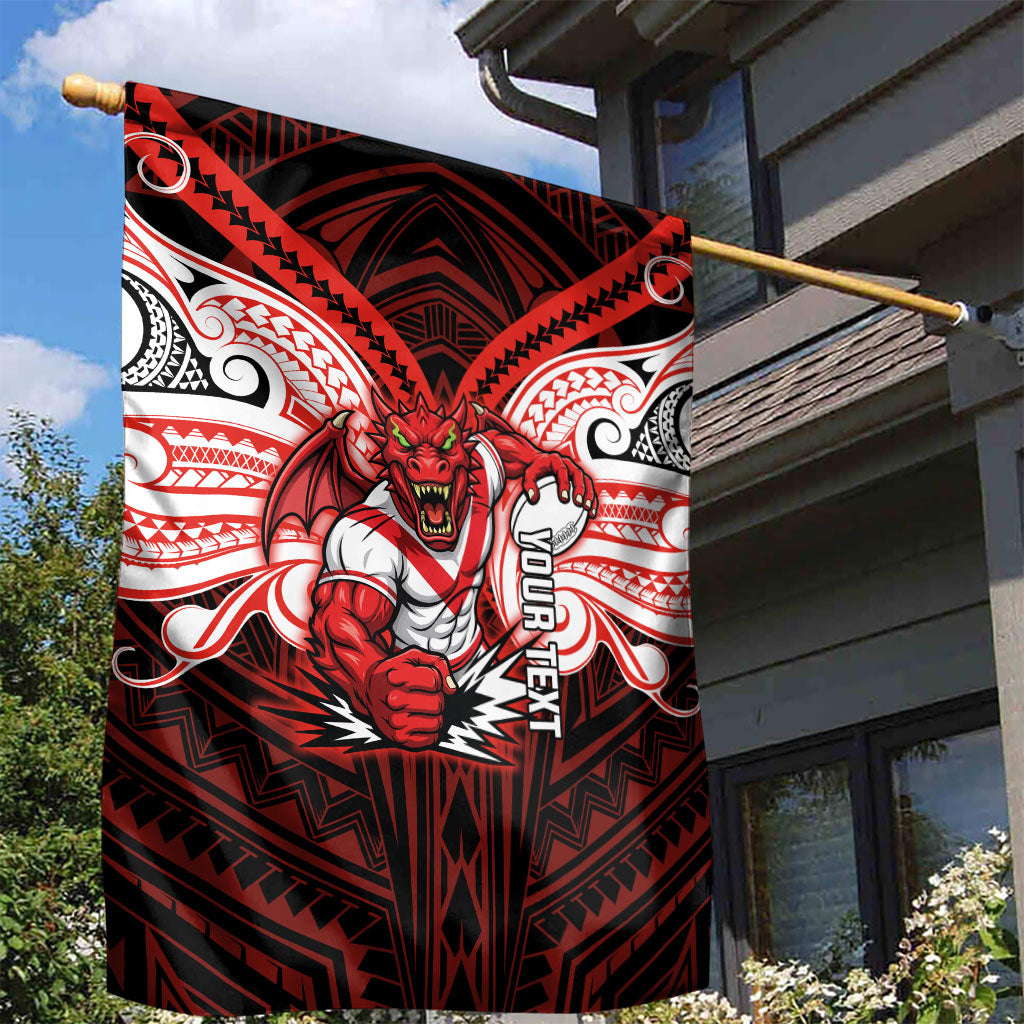 Custom St. George Illawarra Dragons Garden Flag Dragon Warrior Polynesia Islander Rugby Mascot