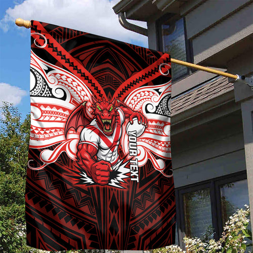 Custom St. George Illawarra Dragons Garden Flag Dragon Warrior Polynesia Islander Rugby Mascot