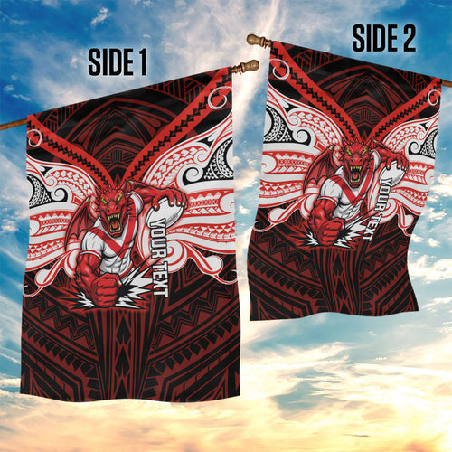 Custom St. George Illawarra Dragons Garden Flag Dragon Warrior Polynesia Islander Rugby Mascot