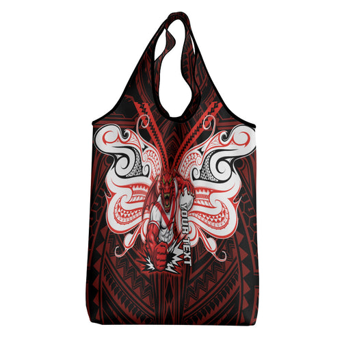 Custom St. George Illawarra Dragons Grocery Bag Dragon Warrior Polynesia Islander Rugby Mascot