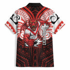 Custom St. George Illawarra Dragons Hawaiian Shirt Dragon Warrior Polynesia Islander Rugby Mascot