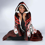 Custom St. George Illawarra Dragons Hooded Blanket Dragon Warrior Polynesia Islander Rugby Mascot