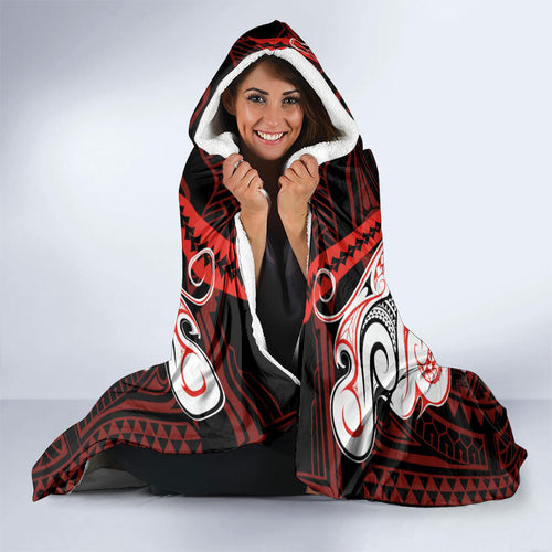 Custom St. George Illawarra Dragons Hooded Blanket Dragon Warrior Polynesia Islander Rugby Mascot