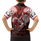 Custom St. George Illawarra Dragons Kid Hawaiian Shirt Dragon Warrior Polynesia Islander Rugby Mascot