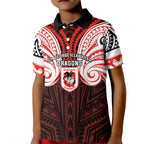 Custom St. George Illawarra Dragons Kid Polo Shirt Dragon Warrior Polynesia Islander Rugby Mascot