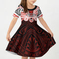 Custom St. George Illawarra Dragons Kid Short Sleeve Dress Dragon Warrior Polynesia Islander Rugby Mascot