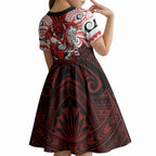 Custom St. George Illawarra Dragons Kid Short Sleeve Dress Dragon Warrior Polynesia Islander Rugby Mascot