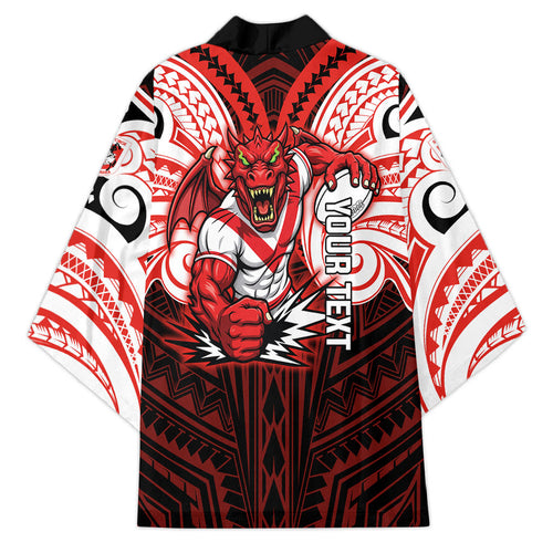 Custom St. George Illawarra Dragons Kimono Dragon Warrior Polynesia Islander Rugby Mascot