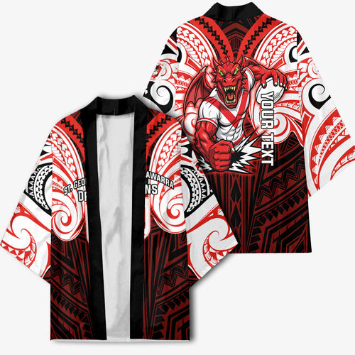 Custom St. George Illawarra Dragons Kimono Dragon Warrior Polynesia Islander Rugby Mascot