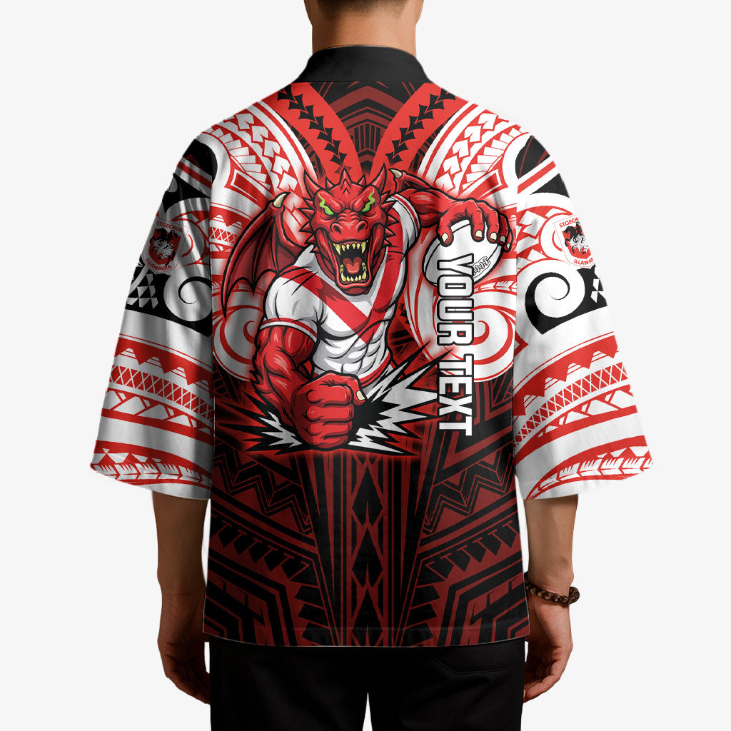 Custom St. George Illawarra Dragons Kimono Dragon Warrior Polynesia Islander Rugby Mascot