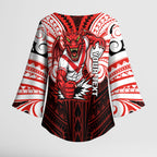 Custom St. George Illawarra Dragons Kimono Sleeve Blouse Dragon Warrior Polynesia Islander Rugby Mascot