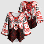 Custom St. George Illawarra Dragons Kimono Sleeve Blouse Dragon Warrior Polynesia Islander Rugby Mascot