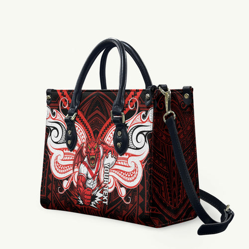 Custom St. George Illawarra Dragons Leather Bag Dragon Warrior Polynesia Islander Rugby Mascot