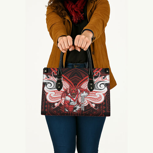 Custom St. George Illawarra Dragons Leather Bag Dragon Warrior Polynesia Islander Rugby Mascot