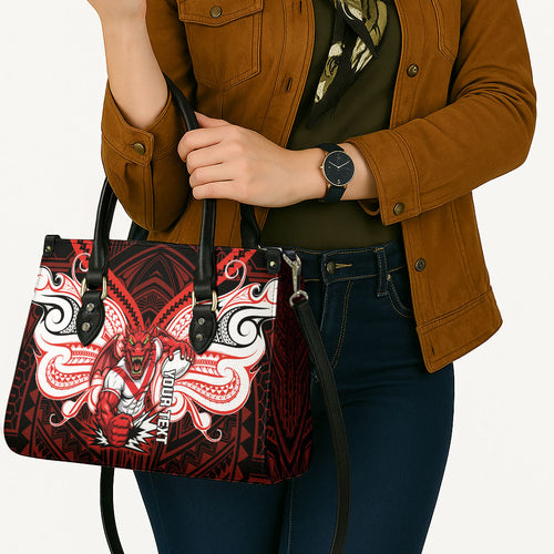 Custom St. George Illawarra Dragons Leather Bag Dragon Warrior Polynesia Islander Rugby Mascot