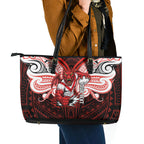Custom St. George Illawarra Dragons Leather Tote Bag Dragon Warrior Polynesia Islander Rugby Mascot